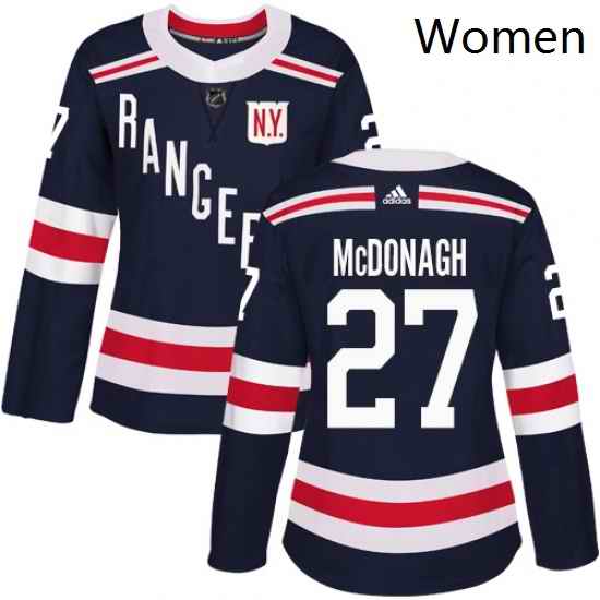 Womens Adidas New York Rangers 27 Ryan McDonagh Authentic Navy Blue 2018 Winter Classic NHL Jersey